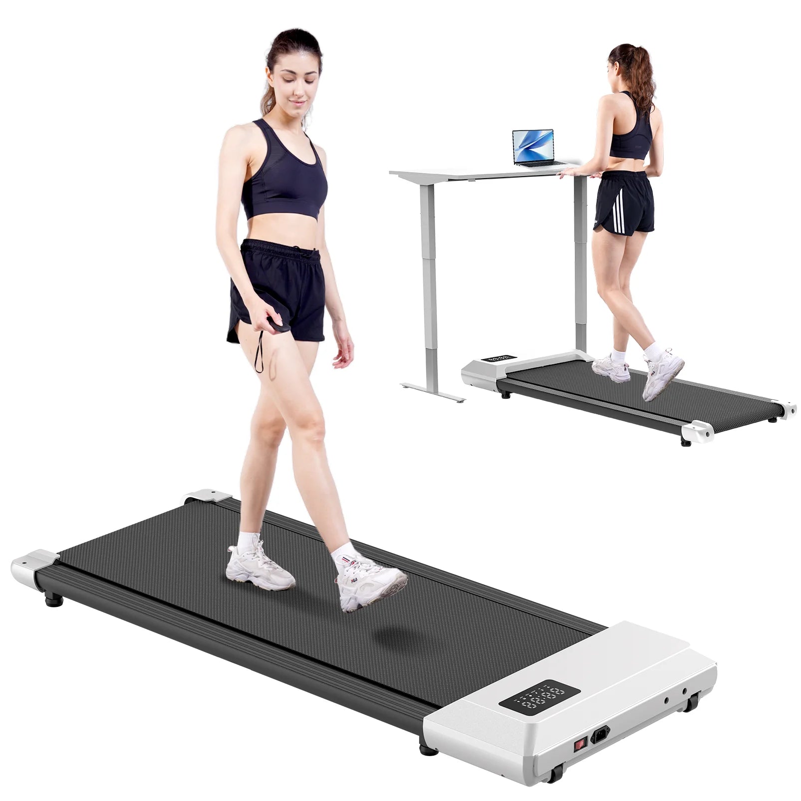 Tapis de marche compact 1-6km/h blanc