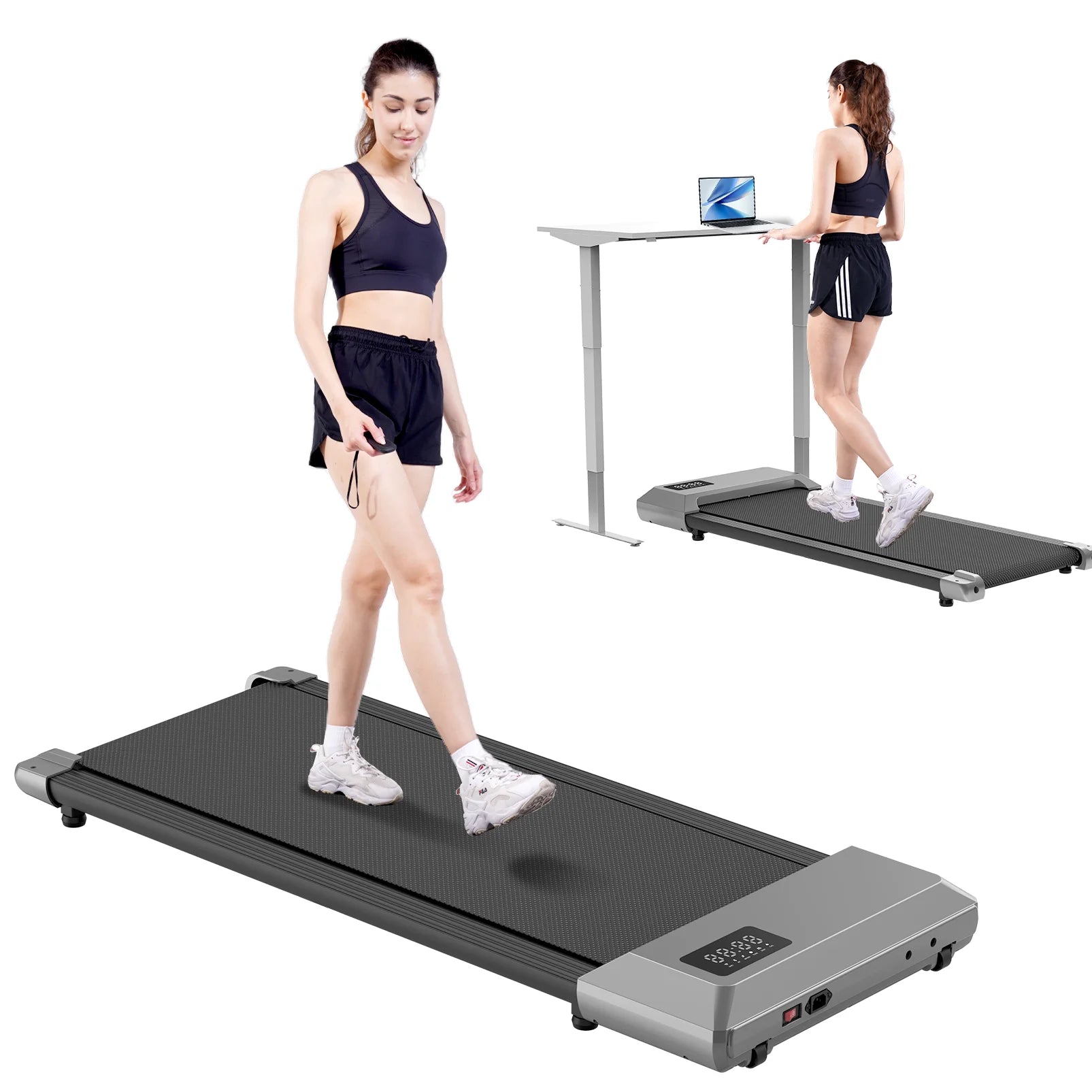 Tapis de marche compact 1-6km/h gris